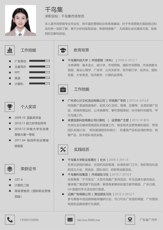 专业单页优化简历 (32)单页简历word模板